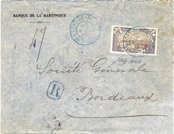 1916- Enveloppe RECC. De FORT DE FRANCE  Pour Bordeaux - Affr. N° 70 SEUL - Lettres & Documents