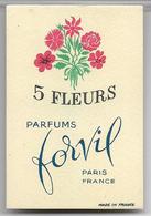 Ancienne Carte Parfumée 5 FLEURS De Forvil - Ohne Zuordnung