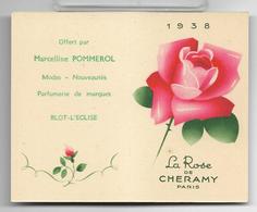 Ancienne Carte Et Calendrier Parfumé De 1938 LA ROSE De Cheramy . - Unclassified