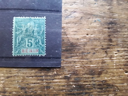 BENIN 1894, Type Groupe , Yvert No 36 , 5 C Vert VARIETE IMPRESSION RECTO VERSO  Neuf * , TB - Nuovi