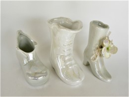 LOT DE 3 CHAUSSURES MINIATURES DE COLLECTION (38) PORCELAINE - Other & Unclassified