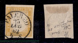ANTICHI STATI - SARDEGNA - 1861 - 80 Cent Giallo Arancio (17C) Con Ottimi Margini - Palermo 25.7.62 - Molto Bello - Rayb - Sardegna
