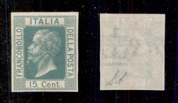 REGNO D'ITALIA - 1864 - Saggio - 15 Cent Verde (Bolaffi P21p - Unificato S18B) - Gomma Integra - Diena (500) - Other & Unclassified