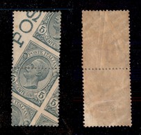 REGNO D'ITALIA - 1906 - 5 Cent Leoni (81ne) In Coppia Verticale Con Dentellature Ruotate - Gomma Originale (600+) - Otros & Sin Clasificación