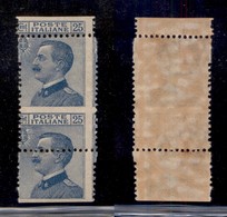 REGNO D'ITALIA - 1908 - 25 Cent Michetti (83) - Formato Anomalo (4 Cm. In Verticale) Per Salto Di Dentellatura - Gomma I - Other & Unclassified