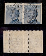 REGNO D'ITALIA - 1908 - 25 Cent Michetti (83mf) Con Dentellatura Verticale Spostata A Sinistra - Coppia Usata Ritagliata - Other & Unclassified