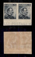 REGNO D'ITALIA - 1911 - 15 Cent Michetti (96e) - Coppia Bordo Foglio Non Dentellata - Gomma Integra (360+) - Other & Unclassified