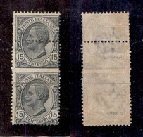 REGNO D'ITALIA - 1919 - 15 Cent Leoni (108faf) - Coppia Verticale Non Dentellata Al Centro (dentellatura Centrale Sposta - Otros & Sin Clasificación