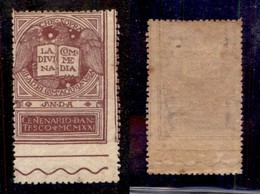 REGNO D'ITALIA - 1921 - 15 Cent Dante (116 - Varietà Nd) - Dentellatura Orizzontale Spostata In Basso (ultimo Della Fila - Other & Unclassified