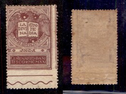 REGNO D'ITALIA - 1921 - 15 Cent Dante (116 - Varietà Nd) - Dentellatura Orizzontale Spostata In Basso (ultimo Della Fila - Otros & Sin Clasificación