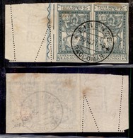 REGNO D'ITALIA - 1921 - 25 Cent Dante Alighieri (117f-varietà) - Coppia Bordo Foglio Non Dentellata Con Dentellatura Ano - Other & Unclassified