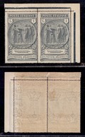 REGNO D'ITALIA - 1923 - 1 + 1 Lira Camicie Nere (149) - Coppia Angolare Con Filigrana TESO 9/10 A Destra - Gomma Integra - Other & Unclassified