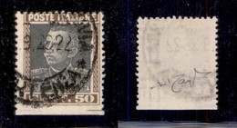 REGNO D'ITALIA - 1927 - 50 Cent Parmeggiani (218i) Usato - Non Dentellato In Basso - Cert. Raybaudi (1.600) - Otros & Sin Clasificación