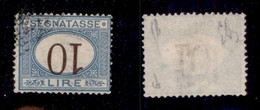 REGNO D'ITALIA - 1874 - Segnatasse - 10 Lire (14b) Usato - Cifre Capovolte - Emilio Diena (475) - Otros & Sin Clasificación