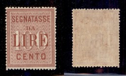 REGNO D'ITALIA - 1884 - Segnatasse - 100 Lire (16) - Gomma Integra - Ottimamente Centrato (900) - Otros & Sin Clasificación