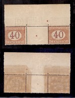 REGNO D'ITALIA - 1890 - Segnatasse - 40 Cent (24) - Coppia Bordo Foglio Con Interspazio Al Centro - Gomma Integra (1.650 - Otros & Sin Clasificación