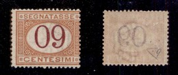 REGNO D'ITALIA - 1890 - Segnatasse - 60 Cent (26a) Con Cifre Capovolte - Gomma Originale - Cert. Diena (750) - Otros & Sin Clasificación