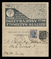 REGNO D'ITALIA - Istituto Nazionale Delle Assicurazioni Roma - Biglietto Postale Da 15 Cent (2/4) Con Complementari (83) - Otros & Sin Clasificación