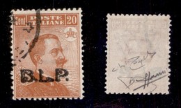 REGNO D'ITALIA - 1923 - BLP - 20 Cent (15) Usato - Molto Ben Centrato - Molto Bello - Diena + Sorani + Cert. Raybaudi (8 - Otros & Sin Clasificación