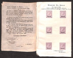 REGNO D'ITALIA - 1863 - Marche Da Bollo - Saggi - Decreto 1385 Con Foglietto Minghetti - Otros & Sin Clasificación