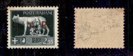 REPUBBLICA SOCIALE - GNR BRESCIA - 1943 - Spaziati - 2,55 Lire (483/A) - Gomma Integra - Fiecchi + Raybaudi + Cert. AG ( - Altri & Non Classificati