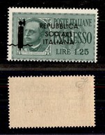 REPUBBLICA SOCIALE - MONUMENTI DISTRUTTI - 1944 - Henova - Errore Di Colore - 1,25 Lire Espresso (21Aga) Con Soprastampa - Other & Unclassified
