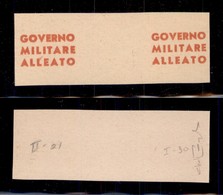 ENISSIONI LOCALI - GMA NAPOLI - 1943 - Prova Di Macchina In Rosso - Coppia Con Intespazio Al Centro - Senza Gomma - Cert - Sonstige & Ohne Zuordnung