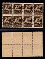 ENISSIONI LOCALI - AMGVG - 1945 - 50 Cent (1ga-Aerea) - Blocco Di 8 Con Soprastampe Spostate (G A Cavallo) - Gomma Integ - Altri & Non Classificati