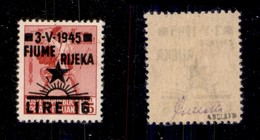 ENISSIONI LOCALI - FIUME - OCC.IUGOSLAVA - 1945 - 16 Lire Su 75 Cent (21) - Gomma Integra - Bolaffi (350) - Otros & Sin Clasificación