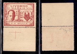 ENISSIONI LOCALI - LIVORNO - 1930 - 30 Cent (1) Bordo Foglio - Gomma Integra - Chiavarello (400) - Sonstige & Ohne Zuordnung