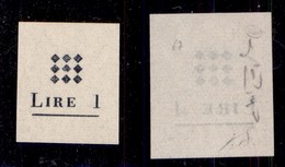 ENISSIONI LOCALI - GUIDIZZOLO - 1945 - 1 Lira (1) - Prova Di Macchina Della Soprastampa - Senza Gomma - Cert. Raybaudi - Other & Unclassified