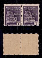 ENISSIONI LOCALI - IMPERIA - 1945 - 1 Lira (8a) - Coppia Con Soprastampe Capovolte - Senza Trattino Dopo 24 A Sinistra - - Otros & Sin Clasificación