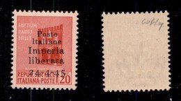 ENISSIONI LOCALI - IMPERIA - 1945 - Non Emesso - 20 Cent (22) - Soprastampa Al Centro - Gomma Integra - Cert. Colla (1.5 - Otros & Sin Clasificación