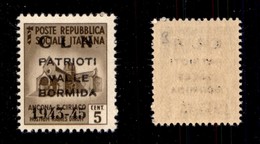 ENISSIONI LOCALI - VALLE BORMIDA - 1945 - Soprastampa Modificata - 5 Cent (1A) - Gomma Integra - Cert. AG (4.500) - Otros & Sin Clasificación