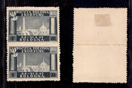 ENISSIONI LOCALI - CORPO POLACCO - 1945 - 1 Zloty (7) - Coppia Verticale - Sempre Senza Gomma (440) - Otros & Sin Clasificación