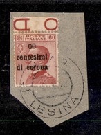 OCCUPAZIONI - TRENTO E TRIESTE - 1919 - 00 Cent Su 60 (10l) Usato Su Frammento (400) - Trento & Trieste