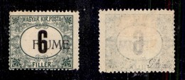 OCCUPAZIONI - FIUME - 1918 - Segnatasse - 6 Filler (1A) - Nuovo Con Gomma (700) - Fiume