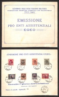 COLONIE - OCCUPAZIONE TEDESCA - 1943 - Pro Assistenza (118/125) - Serie Completa Su Folder Dell’emissione - Rodi 1.11.43 - Sonstige & Ohne Zuordnung