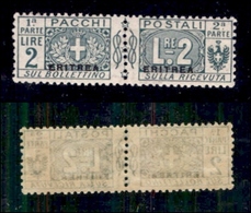 COLONIE - ERITREA - 1916 - Pacchi Postali - 2 Lire (6) - Gomma Integra - Ottimamente Centrato - Molto Bello (400++) - Eritrea