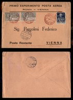 POSTA AEREA  - 1927 (11 Febbraio) - Roma Vienna (1687) 50/60 Volati - Other & Unclassified