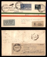 POSTA AEREA  - 1929 (11 Dicembre) - Roma Tunisi (2016a - Nota) - Aerogramma Raccomandato - Autografo Tonini - 2 Volati - Sonstige & Ohne Zuordnung