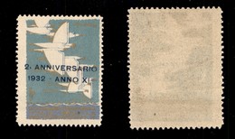 POSTA AEREA  - 1932 - 2° Anniversario Crociera Transatlantica - Vignetta Con Soprastampa Ricordo - Otros & Sin Clasificación