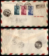 POSTA AEREA  - 1948 (16 Febbraio) - Roma New York - Campidoglio (142/144 Aerea) - Aerogramma Racco-mandato FDC - Otros & Sin Clasificación