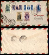 POSTA AEREA  - 1948 (1 Marzo) - Roma New York - S.Caterina (574/577 + Aerea 146/147) - Aerogramma Raccomandato FDC - Otros & Sin Clasificación