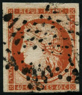 Oblit. N°5 40c Orange, Obl étoile, Signé JF Brun - TB - 1849-1850 Ceres