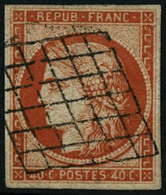 Oblit. N°5a 40c Orange Vif, Signé Brun - TB - 1849-1850 Ceres