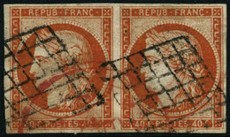 Oblit. N°5a 40c Orange Vif, Paire - TB - 1849-1850 Ceres