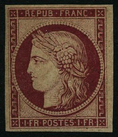 ** N°6F 1F Carmin, Réimp  - TB - 1849-1850 Ceres