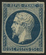 * N°10 25c Bleu, Petite Encoche Dans La Marge Hors Timbre - B - 1852 Louis-Napoleon