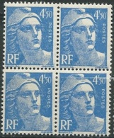 Type  Gandon    Yvert N° 718 A **   Bloc De 4  Ava 24411 - 1945-54 Marianne Of Gandon